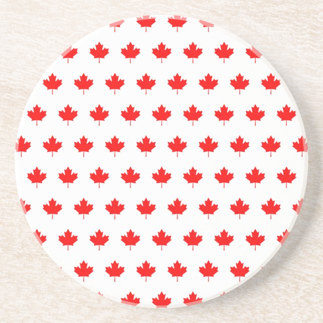 Dessous De Verre En Grès Motif de feuille d'érable rouge (Devant)