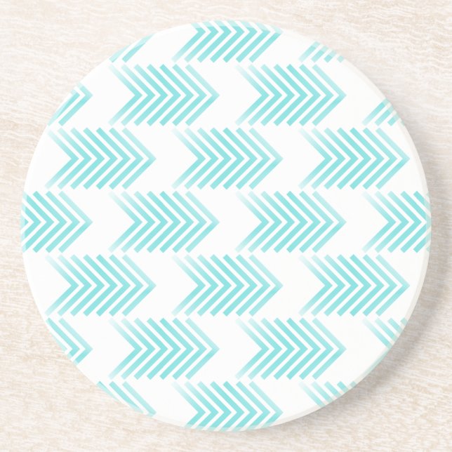 Dessous De Verre En Grès Motif de flèche Tribal Turquoise (Devant)