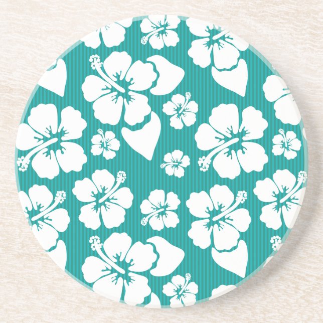 Dessous De Verre En Grès Motif de fleur hawaïen de ketmie (Devant)