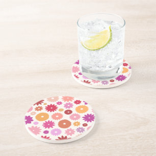 Dessous De Verre En Grès Motif de floraisons colorées
