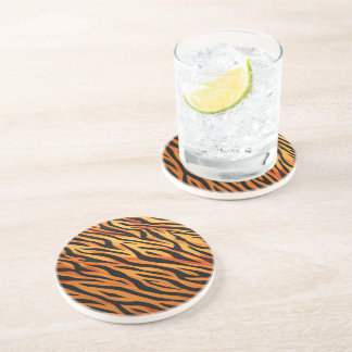 Dessous De Verre En Grès Motif de fourrure à rayures de tigre