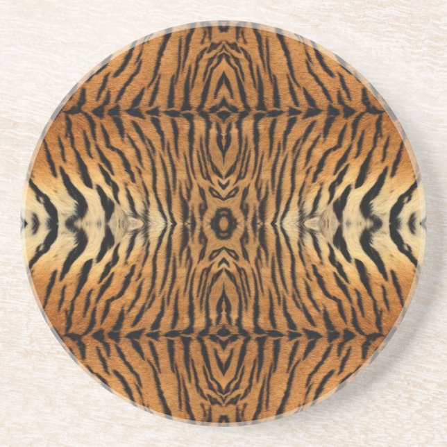 Dessous De Verre En Grès Motif de fourrure de tigre (Devant)