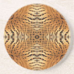 Dessous De Verre En Grès Motif de fourrure de tigre de kaléidoscope