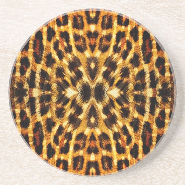 Dessous De Verre En Grès Motif de fourrure Leopard (Devant)