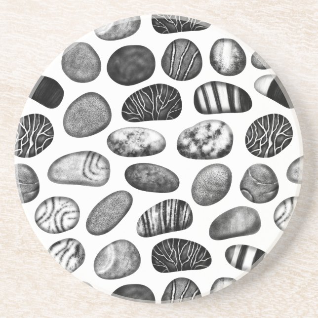 Dessous De Verre En Grès Motif de galets (Devant)