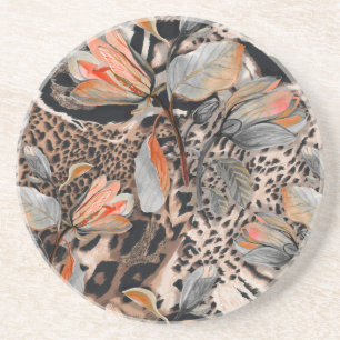 Dessous De Verre En Grès Motif de la peau animale africaine sauvage