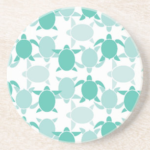 Dessous De Verre En Grès Motif de la tortue Turquoise