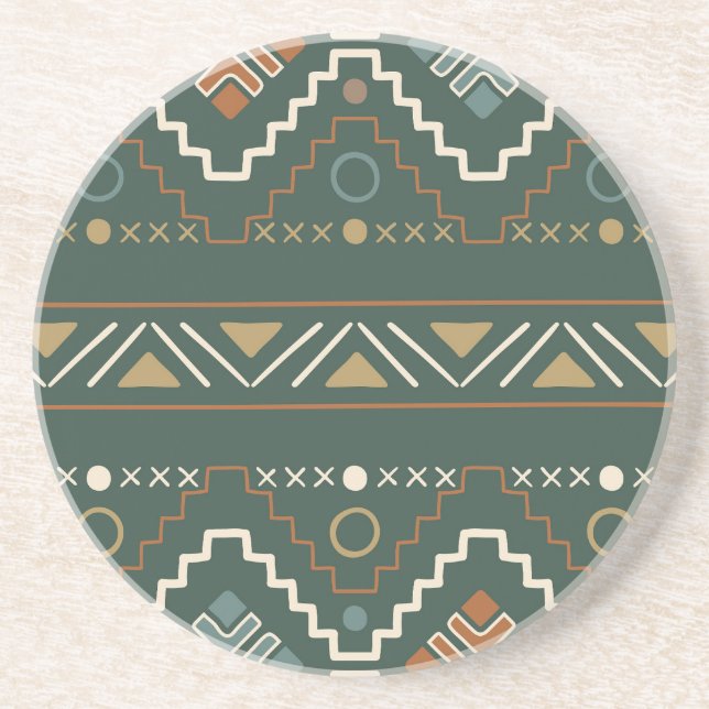 Dessous De Verre En Grès Motif de la tribu Boho (Devant)