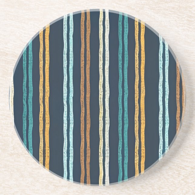 Dessous De Verre En Grès Motif de lignes verticales abstraites (Devant)