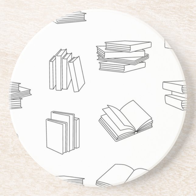 Dessous De Verre En Grès Motif de livre (Devant)