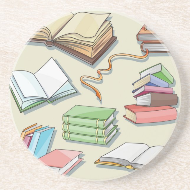 Dessous De Verre En Grès Motif de livre (Devant)