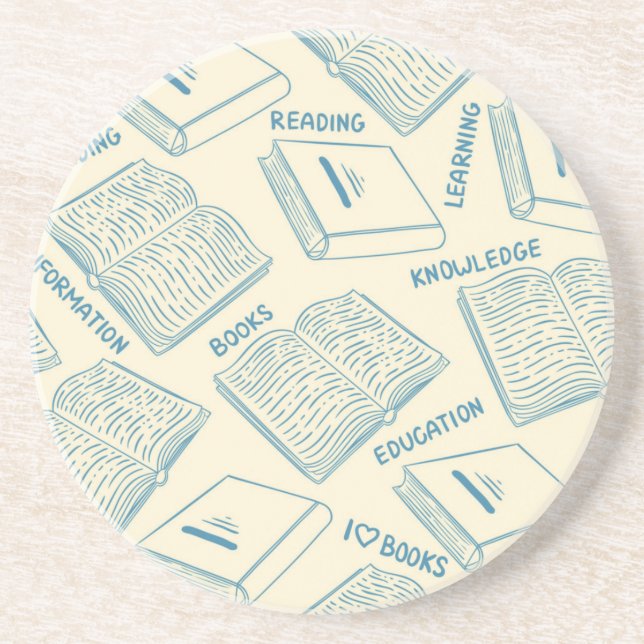 Dessous De Verre En Grès Motif de livre (Devant)