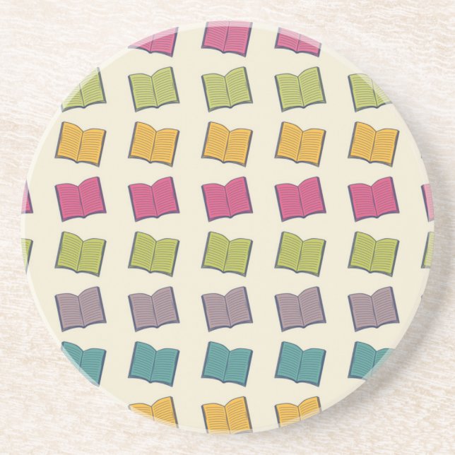 Dessous De Verre En Grès Motif de livre (Devant)
