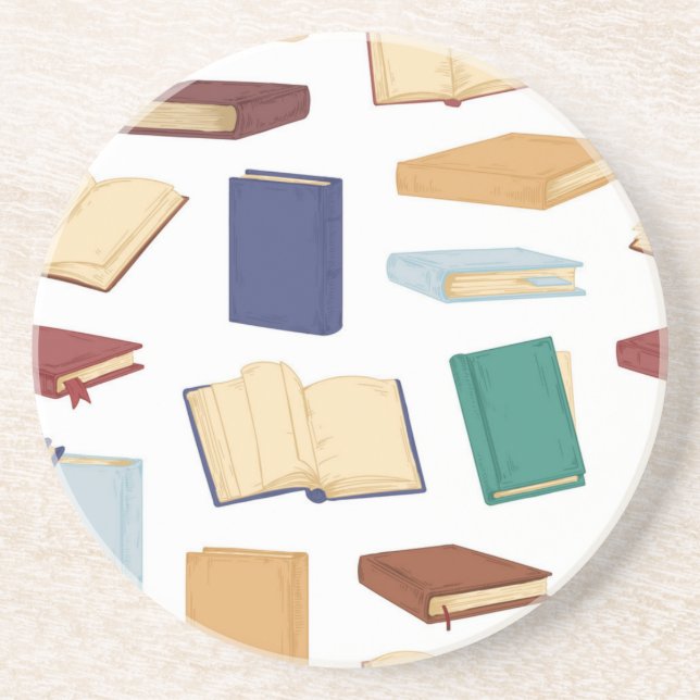 Dessous De Verre En Grès Motif de livre (Devant)