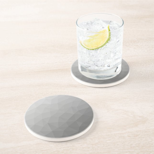 Dessous De Verre En Grès Motif de maille géométrique à dégradé gris (Côté)