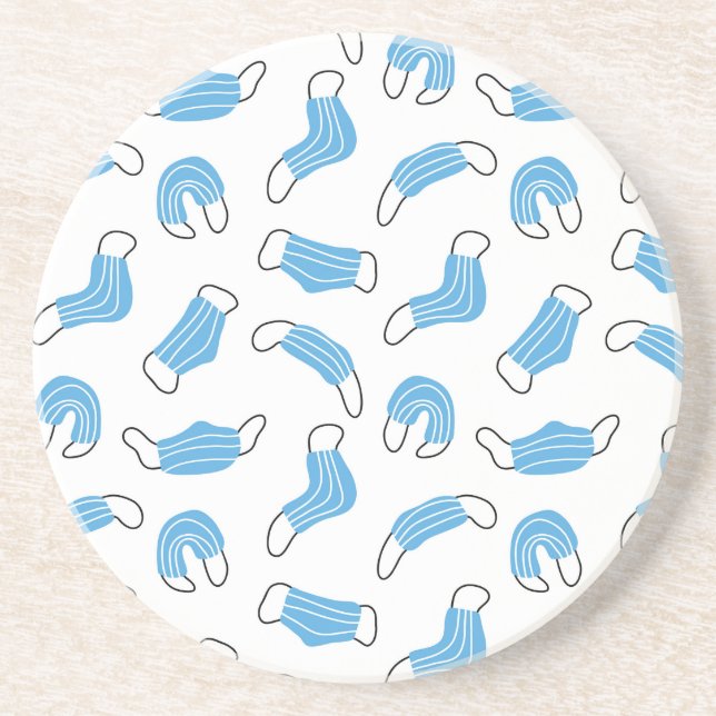 Dessous De Verre En Grès motif de masque Médicale (Devant)