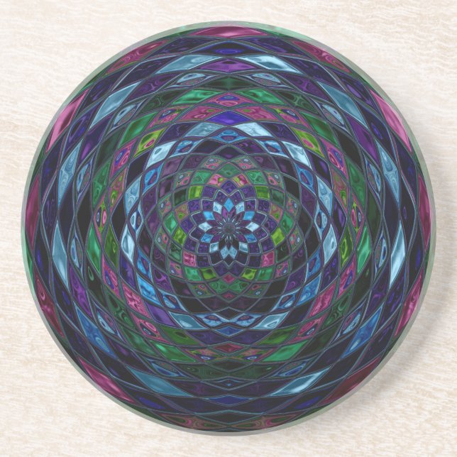 Dessous De Verre En Grès Motif de mosaïque abstrait (Devant)