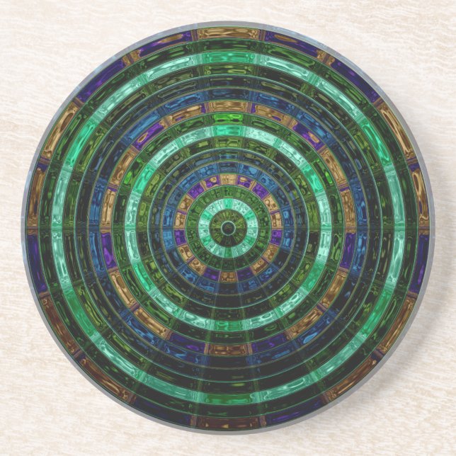 Dessous De Verre En Grès Motif de mosaïque abstrait #2 (Devant)