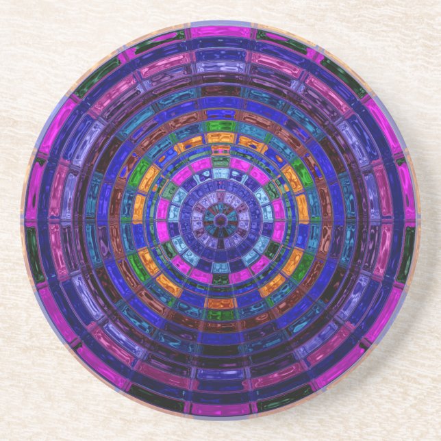 Dessous De Verre En Grès Motif de mosaïque abstraite #4 (Devant)