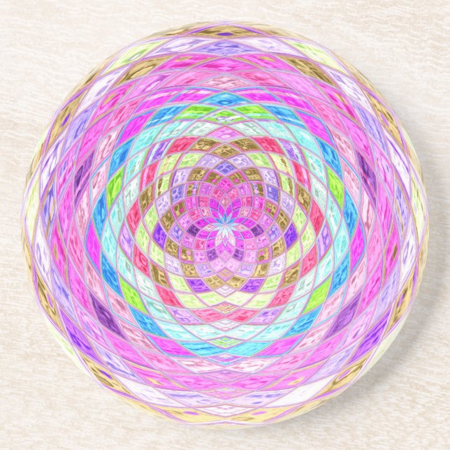 Dessous De Verre En Grès Motif de mosaïque abstraite #6 (Devant)