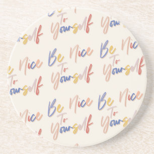 Dessous De Verre En Grès Motif de motivation coloré tiré à la main