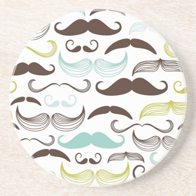Dessous De Verre En Grès Motif de moustache, rétro style 2 (Devant)