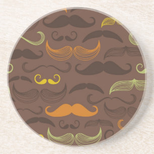 Dessous De Verre En Grès Motif de moustache, rétro style 5