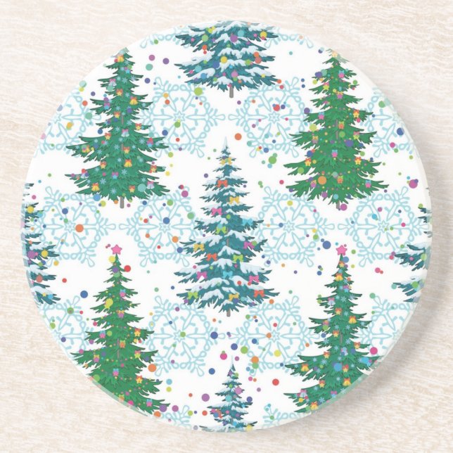 Dessous De Verre En Grès Motif de Noël (Devant)