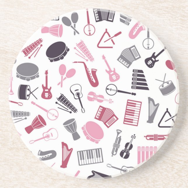 Dessous De Verre En Grès Motif de notes de musique (Devant)