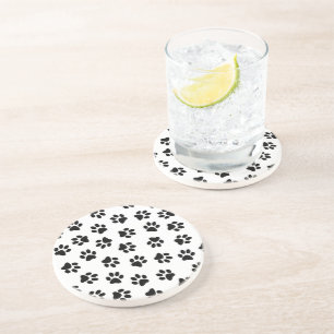 Dessous De Verre En Grès Motif De Pâtes, Paniers De Chien, Paniers Noirs