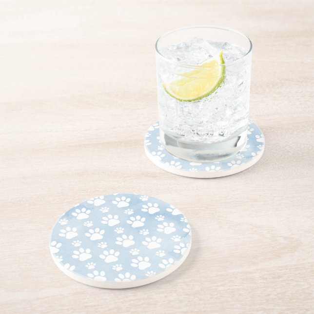 Dessous De Verre En Grès Motif De Pâtes, Patrouilles Blanches, Aquarelles,  (Côté)