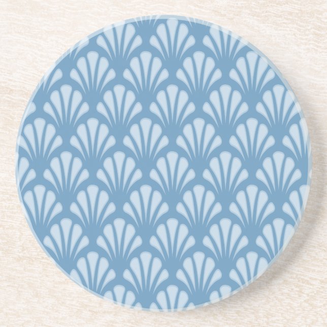 Dessous De Verre En Grès Motif de pétoncle bleu (Devant)