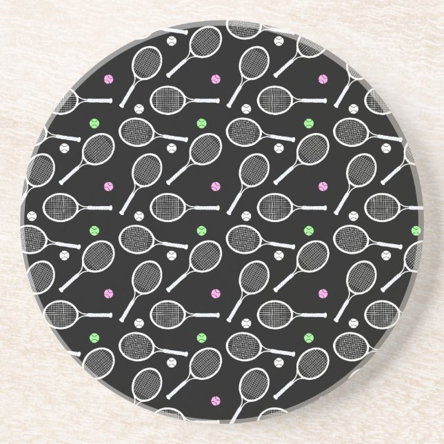 Dessous De Verre En Grès Motif de raquette de tennis (Devant)