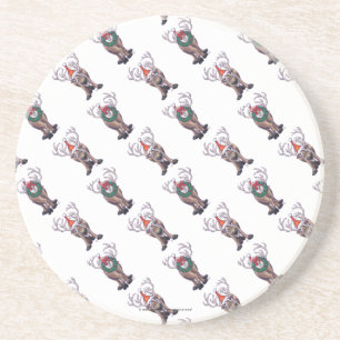Dessous De Verre En Grès Motif de rennes de tête et de queue
