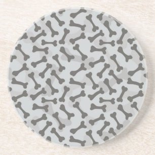 Dessous De Verre En Grès Motif de texture d'os à fond gris