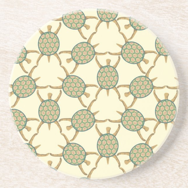 Dessous De Verre En Grès Motif de tortue (Devant)