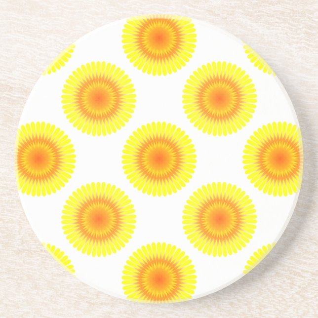 Dessous De Verre En Grès Motif de tournesol personnalisé (Devant)