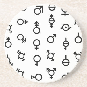 Dessous De Verre En Grès Motif de tous les symboles de genre