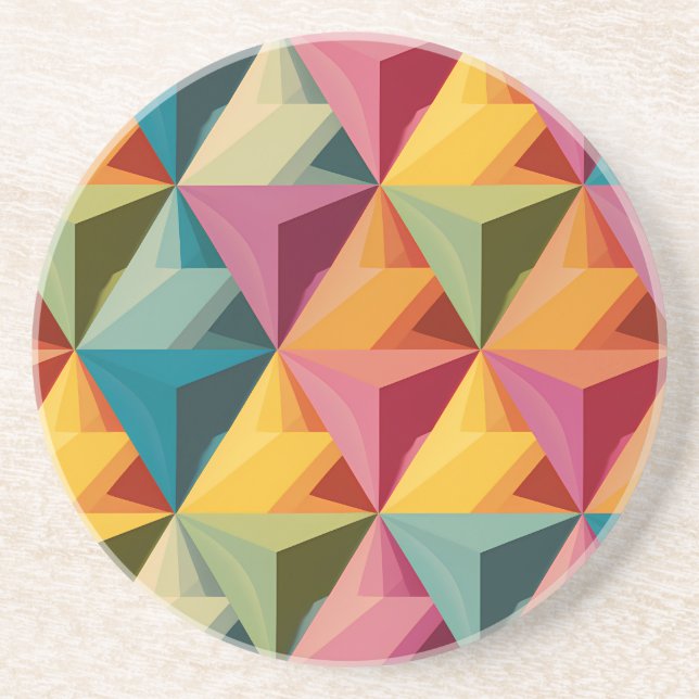 Dessous De Verre En Grès Motif de triangle géométrique gras  (Devant)