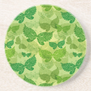 Dessous De Verre En Grès Motif de vert de ressort