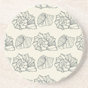Dessous De Verre En Grès Motif décoratif de coquilles