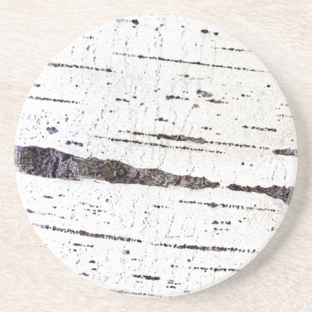 Dessous De Verre En Grès Motif d'écorce de bouleau (Devant)