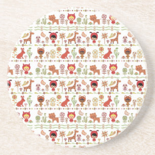 Dessous De Verre En Grès Motif d'enfant et d'animaux