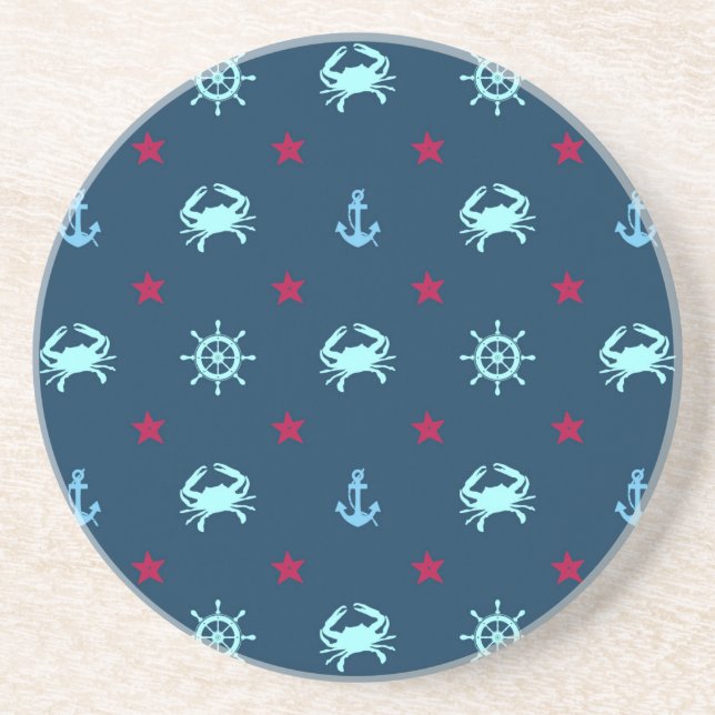 Dessous De Verre En Grès Motif d'étoile nautique (Devant)