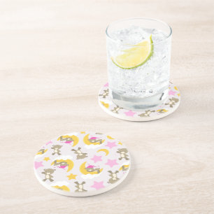 Dessous De Verre En Grès Motif D'Ours, Nounours, Mignons Ours, Étoiles