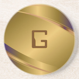 Dessous De Verre En Grès Motif en acier inoxydable teint cuivre