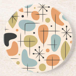Dessous De Verre En Grès Motif en forme d'étoile de style Mid Century Moder