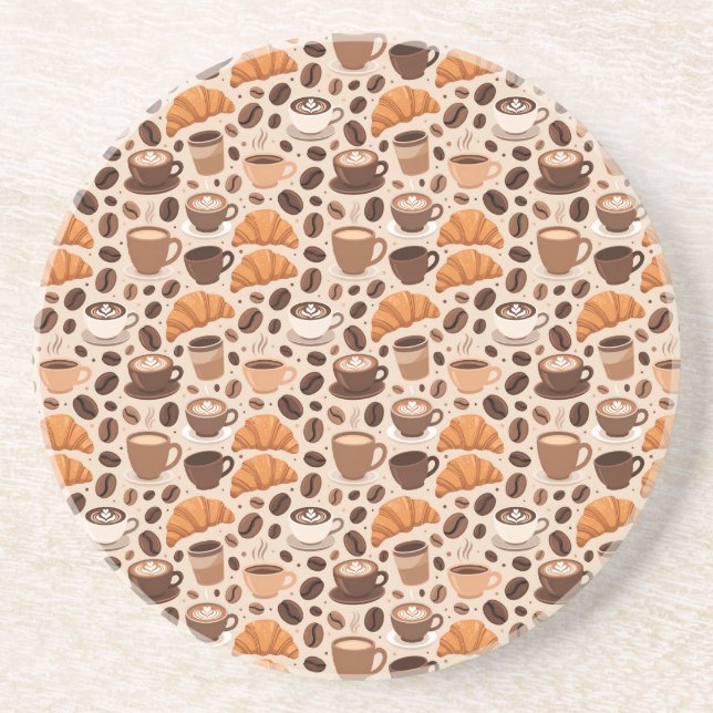 Dessous De Verre En Grès Motif esthétique de café moderne (Devant)