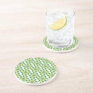 Dessous De Verre En Grès Motif Feuille, Motif De Feuilles, Feuilles Verts