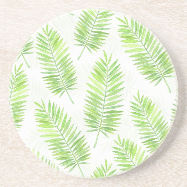 Dessous De Verre En Grès Motif feuille Palm (Devant)
